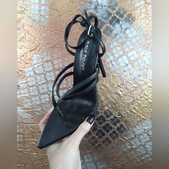 NWT Public Desire Faux Leather Strappy Stilettos - Picture 13 of 15